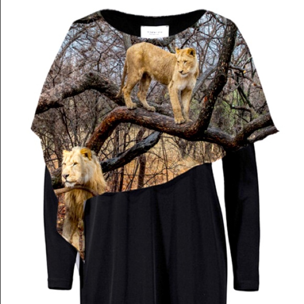 Long Sleeve Black Dress with Chiffon Cape